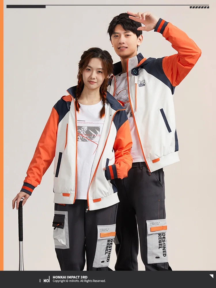 COWOWO Genuine Honkai Impact 3 Kiana Kaslana Doujin Reburn Jacket Coat Couple Autumn Winter Hoodies Unisex Birthday Xmas Gifts