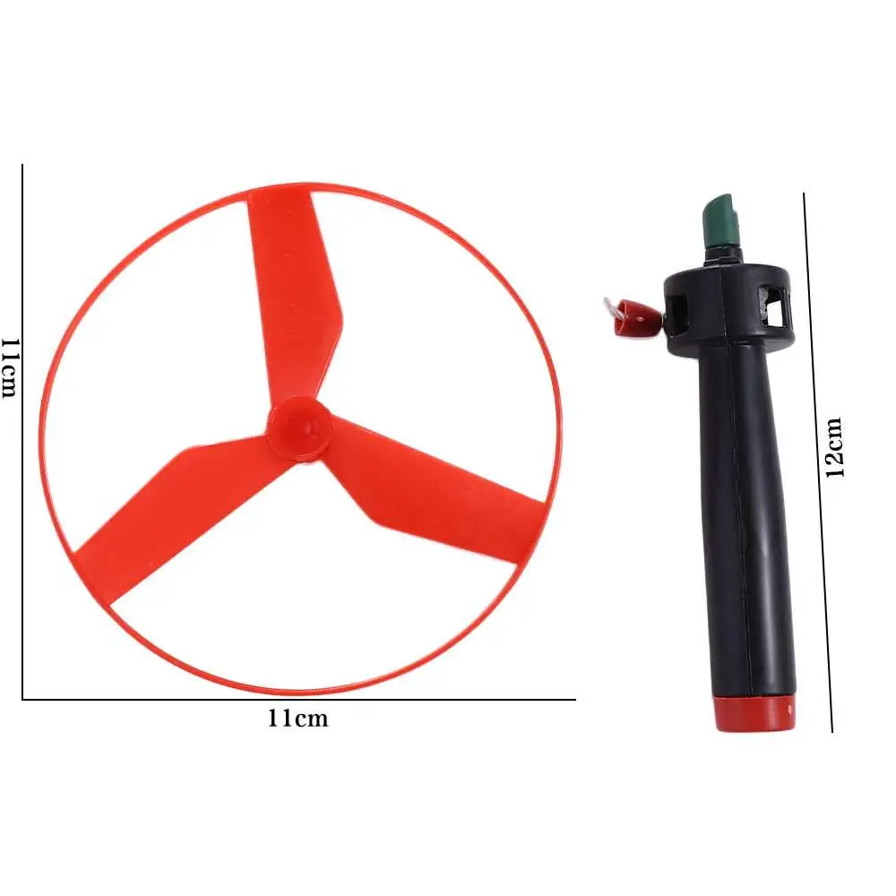 풀 스트링 풀 스트링 플라잉 디스크, 핸드 푸시 야외 장난감, 프로펠러 헬리콥터, 플라잉 스핀 탑, 다채로운