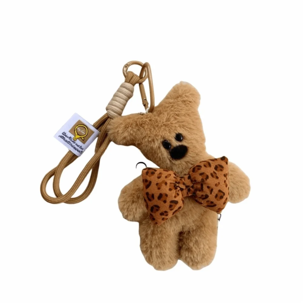 

Cute Soft Bear Bag Charm Brown Bag Hanging Keychain Handmade Craft Cartoon Doll Bag Accessory Purse Accessory