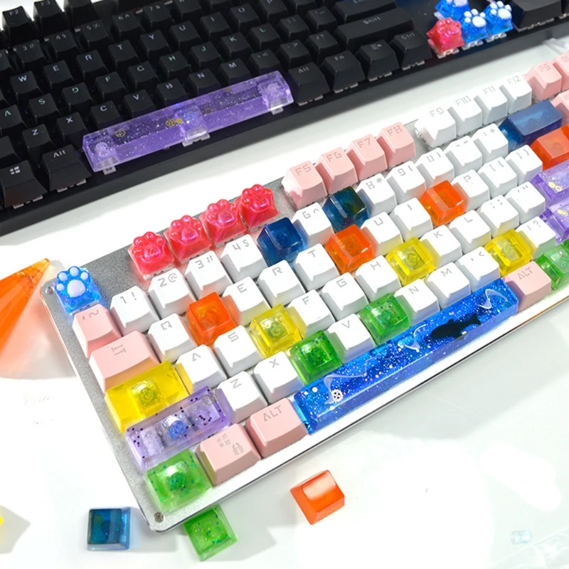 634C Handmade for Key Resin Mold DIY Mechanical Keyboard Silicone Mold UV Epoxy Mold Easy Release No Making Tools