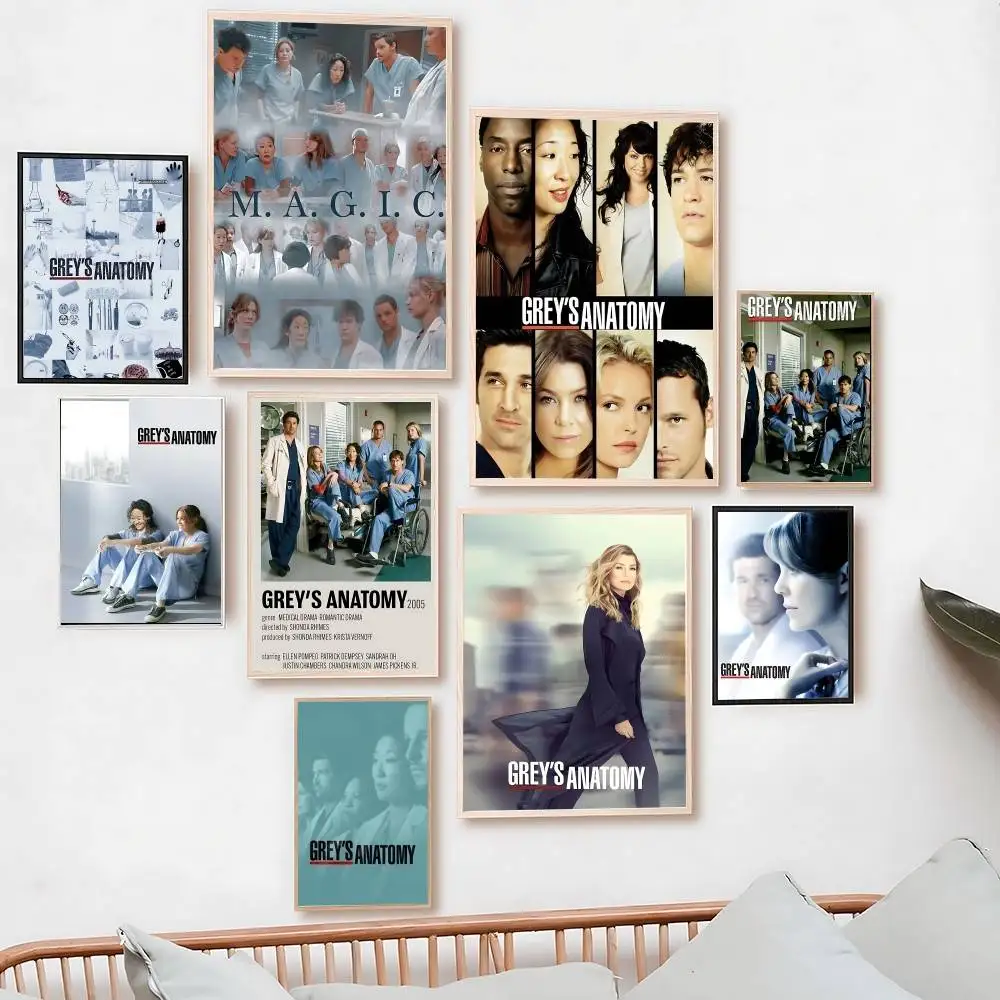 Póster de Grey's Anatomy, pósteres adhesivos, pegatina de papel impermeable, decoración para el hogar, cafetería, bar