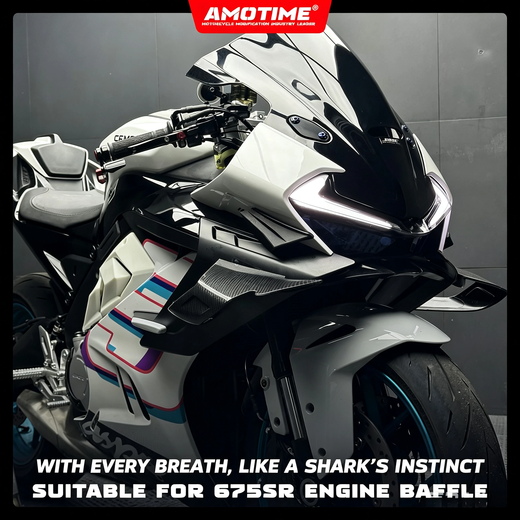 For 675SR 675SR-R 675SRR Motorcycle Shark Shell Shroud Surrounds Side Fairing Panel Frame Guard Protector Cover