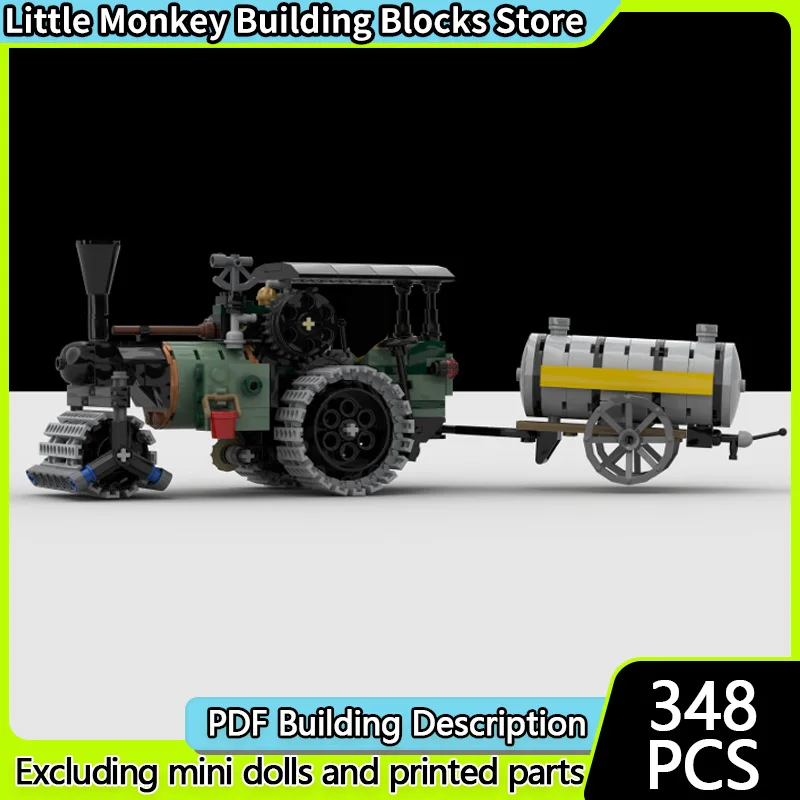 

City Car Model MOC Building Bricks Road Roller Vehicle With Tanker Modular Technology Children Holiday Gifts Assemble Toys Suit