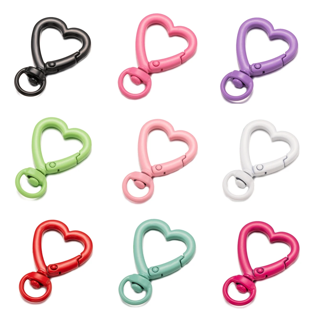 5pcs Metal Heart Swivel Lobster Claw Clasp Trigger Spring Keyring Buckle Snap Hook for DIY Keychain Jewelry Making Bag Accessory