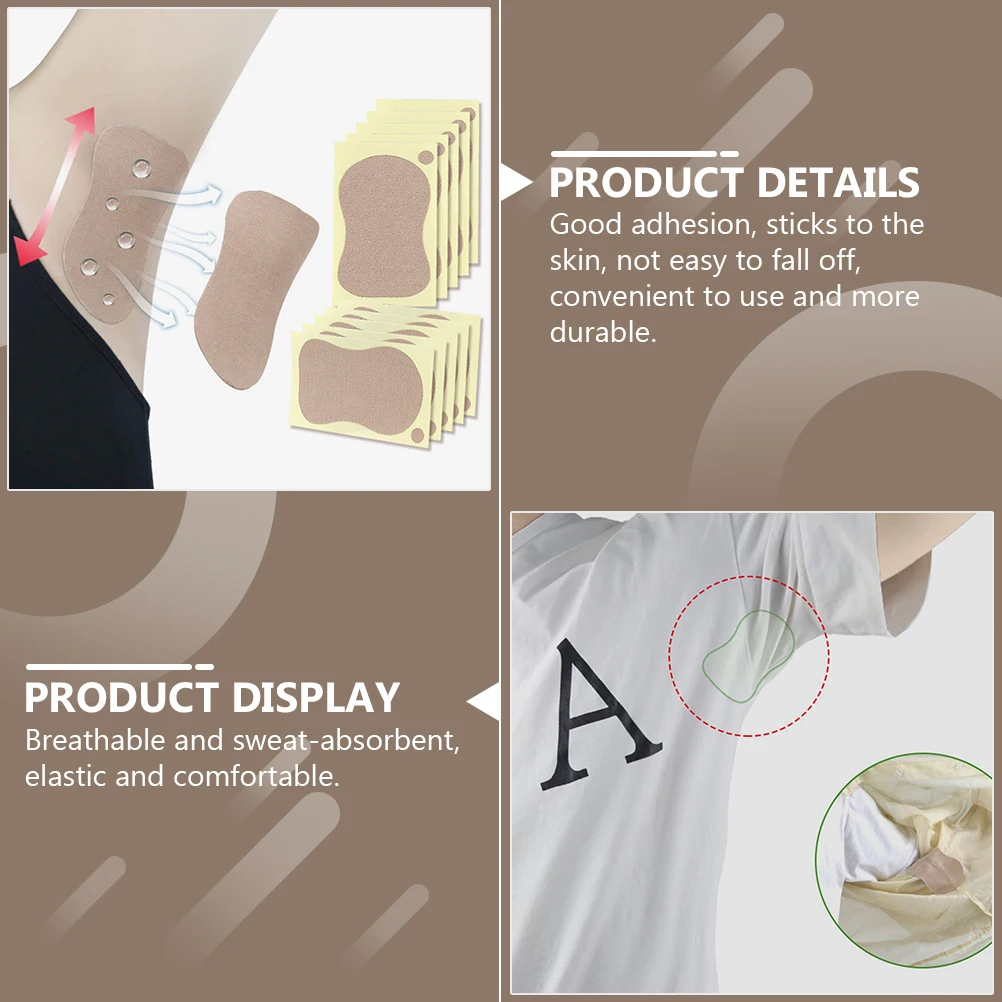 

10pcs Antiperspirant Stickers Breathable Sweat Absorbent Pads Armpit Shields Deodorants Elastic Durability Man Woman