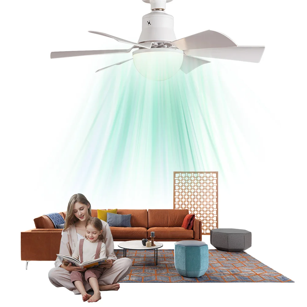 Ceiling Fan Light with Remote 3 Gear Wind Speed Wireless Fan Dimmable LED Light Fan 6 Blades for Living Room Bedroom