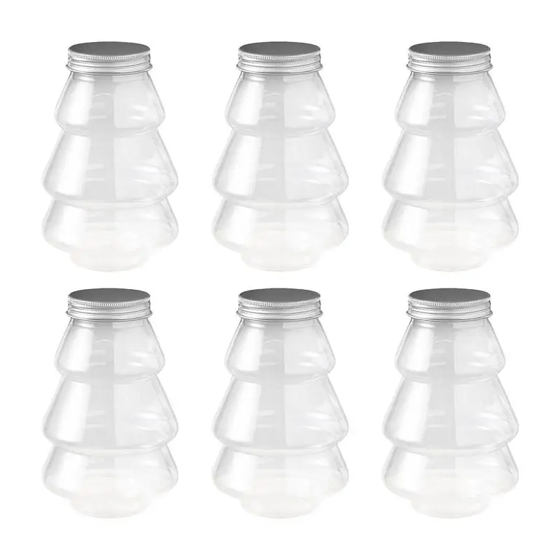 

Christmas Tree Candy Jar 6PCS Clear Christmas Tree Shape Candy Containers Chocolate Treat Party Favor Holders For Birthday