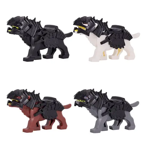 8 pièces/lot MOC figurines de lotr médiévales soldats Raider Wolverines loup cavalier mont chevaliers blocs de construction briques jouets pour enfants cadeaux