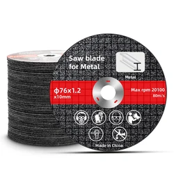 1PC 76mm 금속 커팅 디스크 10mm 보어 컷오프 휠 앵글 그라인더 디스크 금속 스테인레스 스틸 샌딩 그라인딩 톱 블레이드