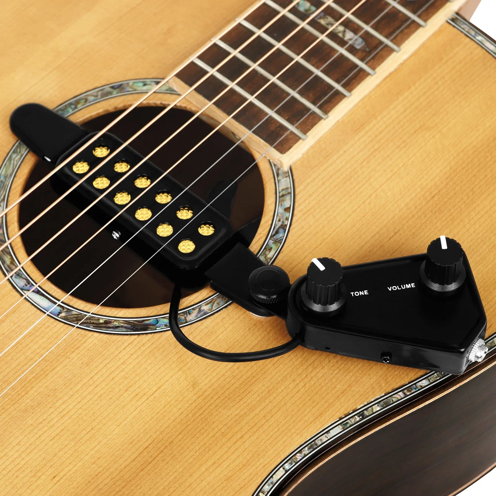 Guitar Pickup Acoustic Guitar Sound Hole Pickup Magnetic Transducer with Audio Cable Guitar Instrument Parts & Accessories