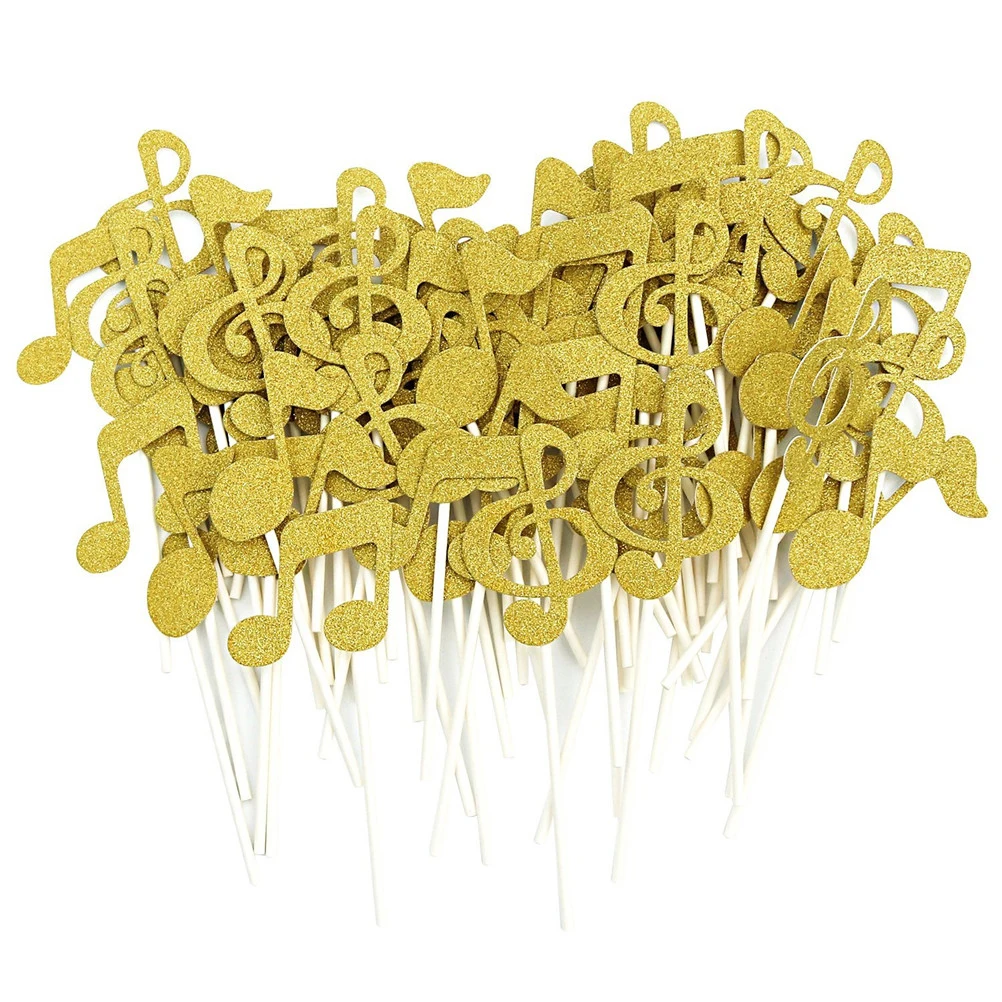 

6 Pcs Birthday Cake Insert Guitar Music Concert Party Cupcake Topper Father Musical