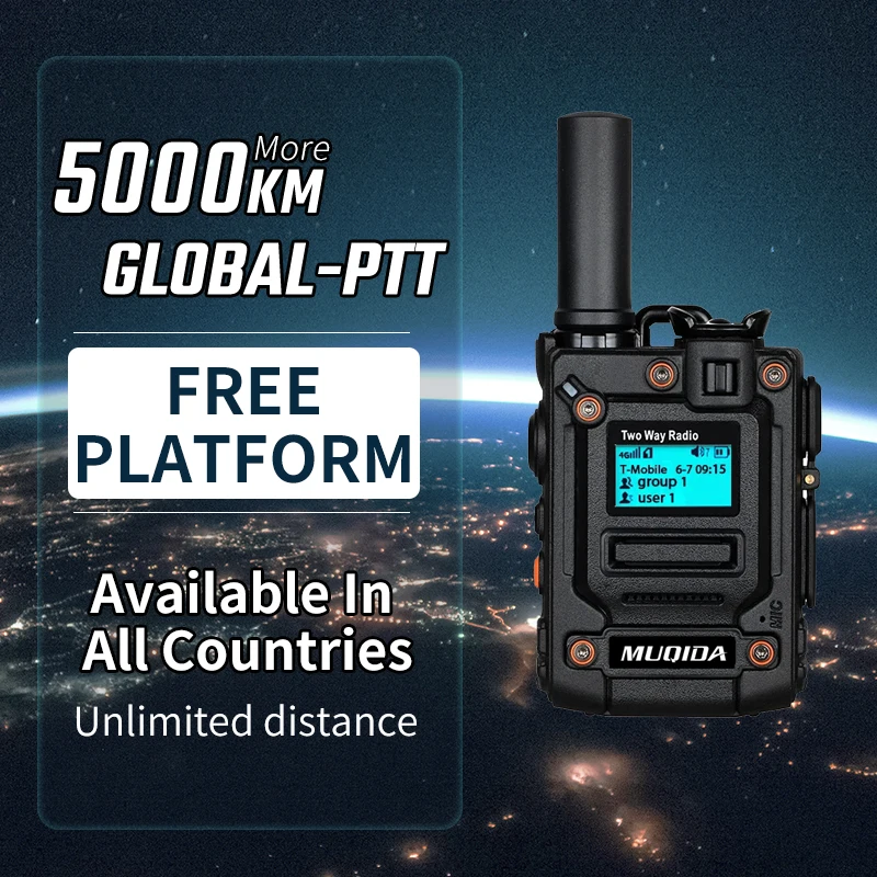 

Global-PTT K300 Walkie Talkie POC Two-Way Radio MUQIDA Mini Portable Professional Long Range Communicator Mini Mobile XinPOC