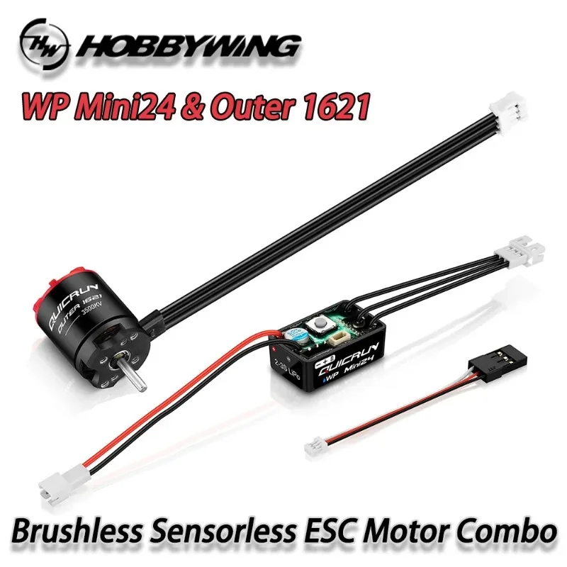 Hobbywing Quicrun WP Mini24 25A ESC Outer 1621 3500KV Motor Bürstenloser Sensorloser Combo für 1/18 1/24 RC Modellauto Crawler