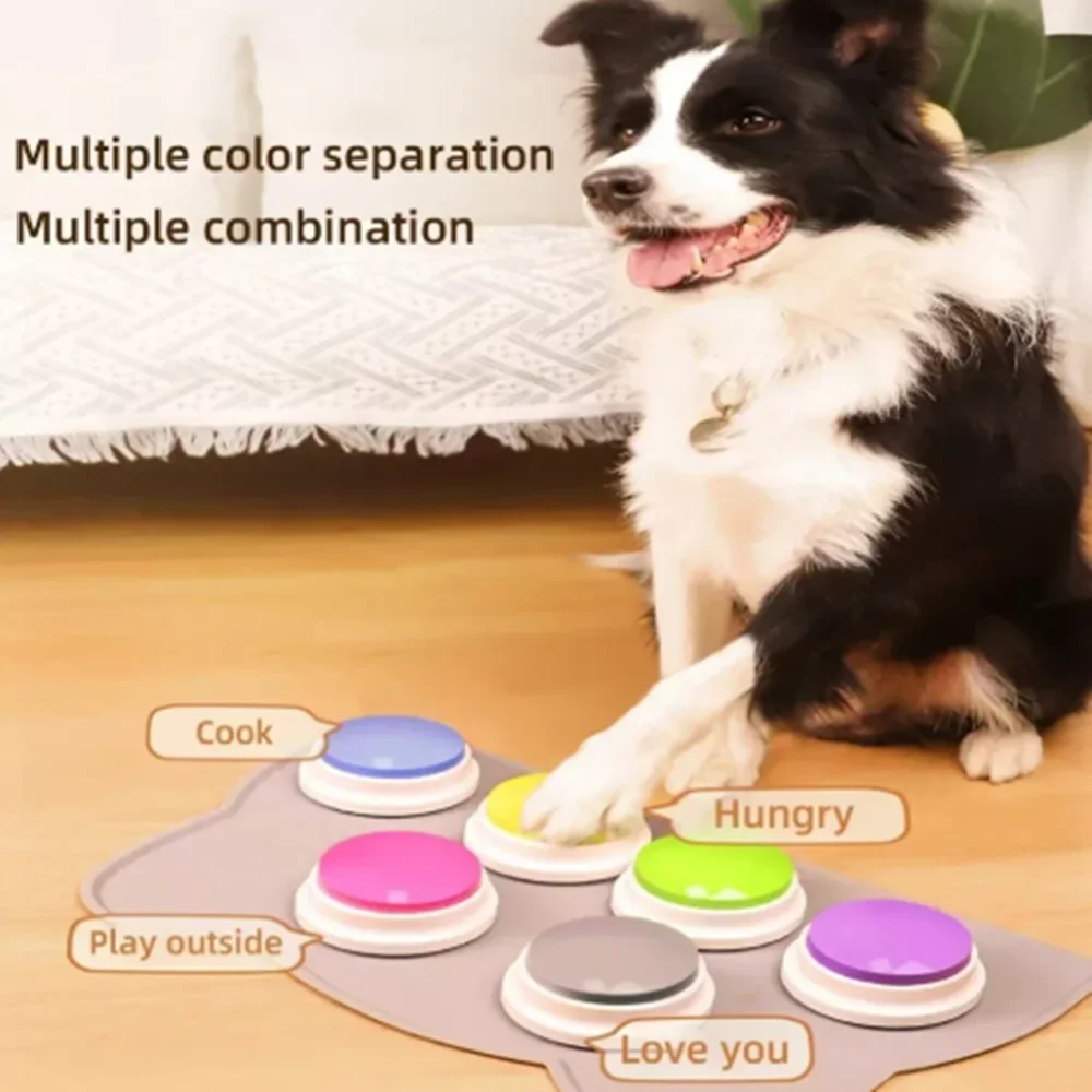 Multi Color Custom Record Voice Button Dog Training Communication Buzzers Interactive Quiz Game Answer Buttons