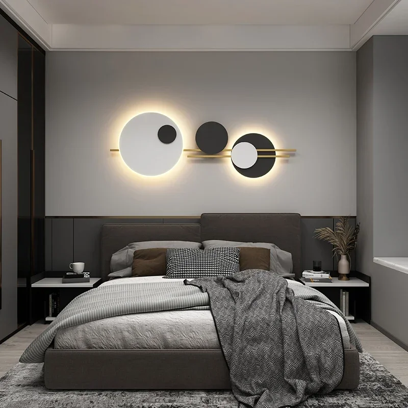 

Simple bedroom wall lampModern round creative dining room Living room sofa background wall lampбра настенныесветильник настенный