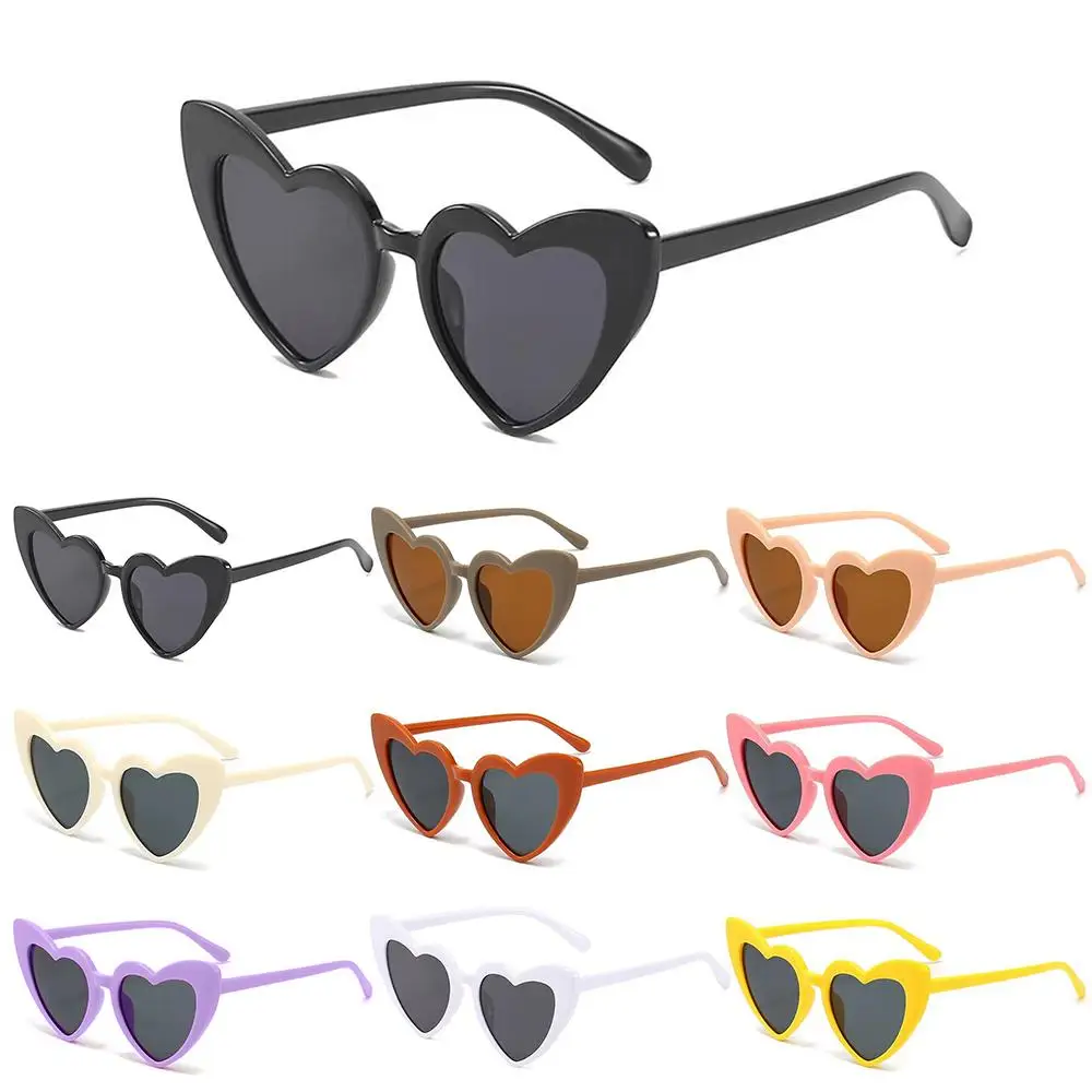 Lunettes de soleil vintage en forme de cœur pour enfants, lunettes d'extérieur pour enfants, lunettes de dessin animé pour tout-petits, garçons et filles de 3 à 9 ans