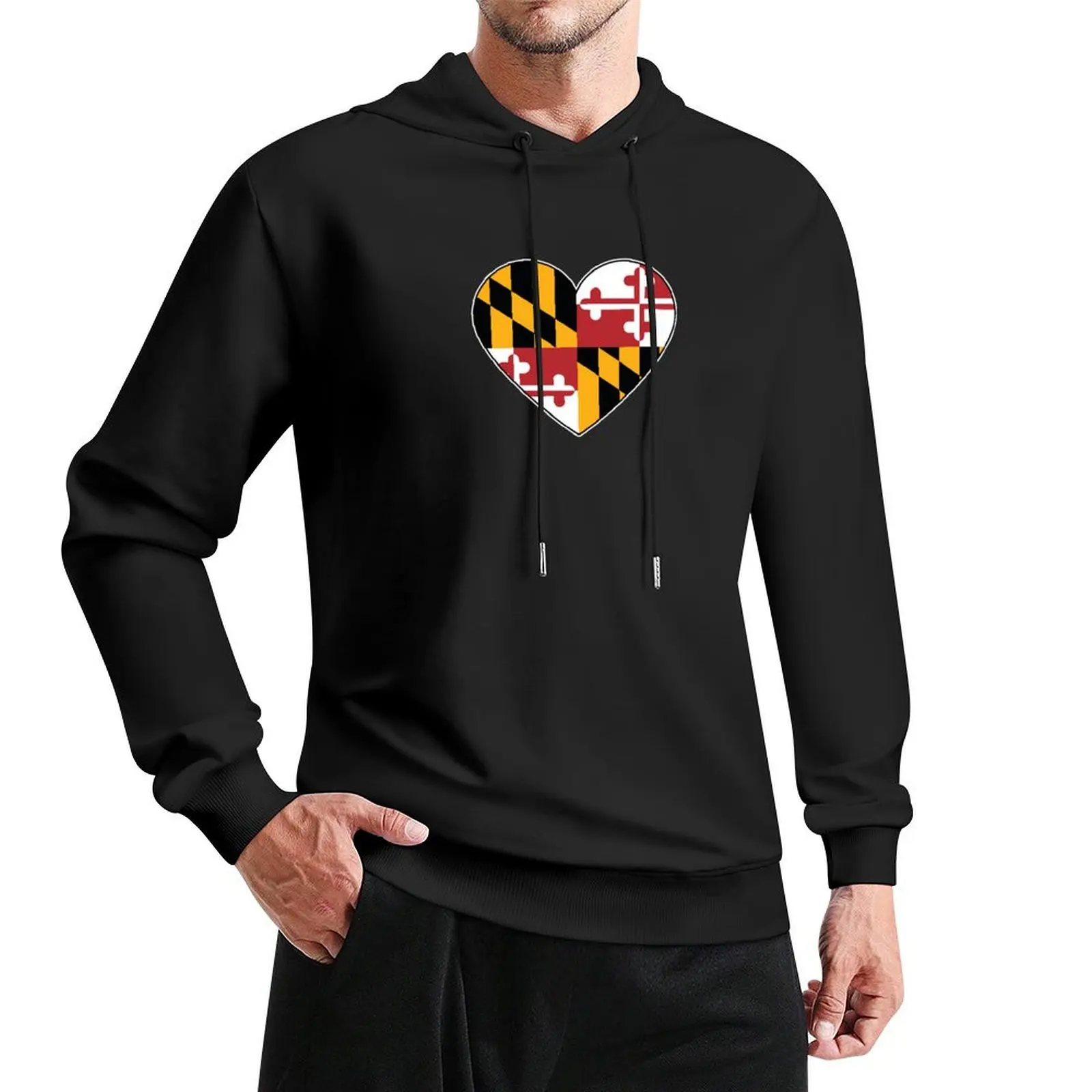 Maryland Flag Heart for anyone who loves Maryland and the Maryland State Flag. Pullover Hoodie japanese style mens hoodies