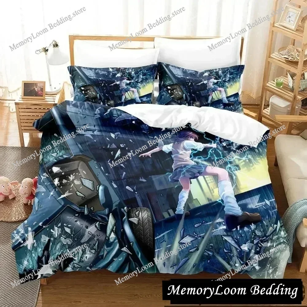 Misaka Mikoto A Certain Magical Index Railgun Bedding Set Single/Queen/King Size 3D Print Duvet Cover Bed Sheet Soft Set