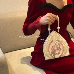 JIAERDI Fairycore Y2k Hand Bag Women Vintage Lace Floral Embroidery Purse Handle Bags Ladies Retro Harajuku Shoulder Bags 2023