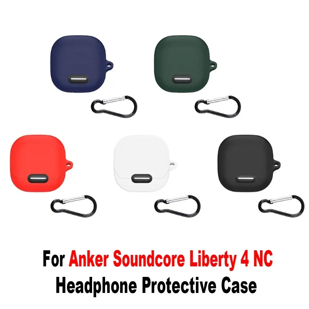 Silicone Headphone Cover For Anker Soundcore Liberty 4 NC Solid Wireless Earbuds Case Dustproof Earphone Charging Protector