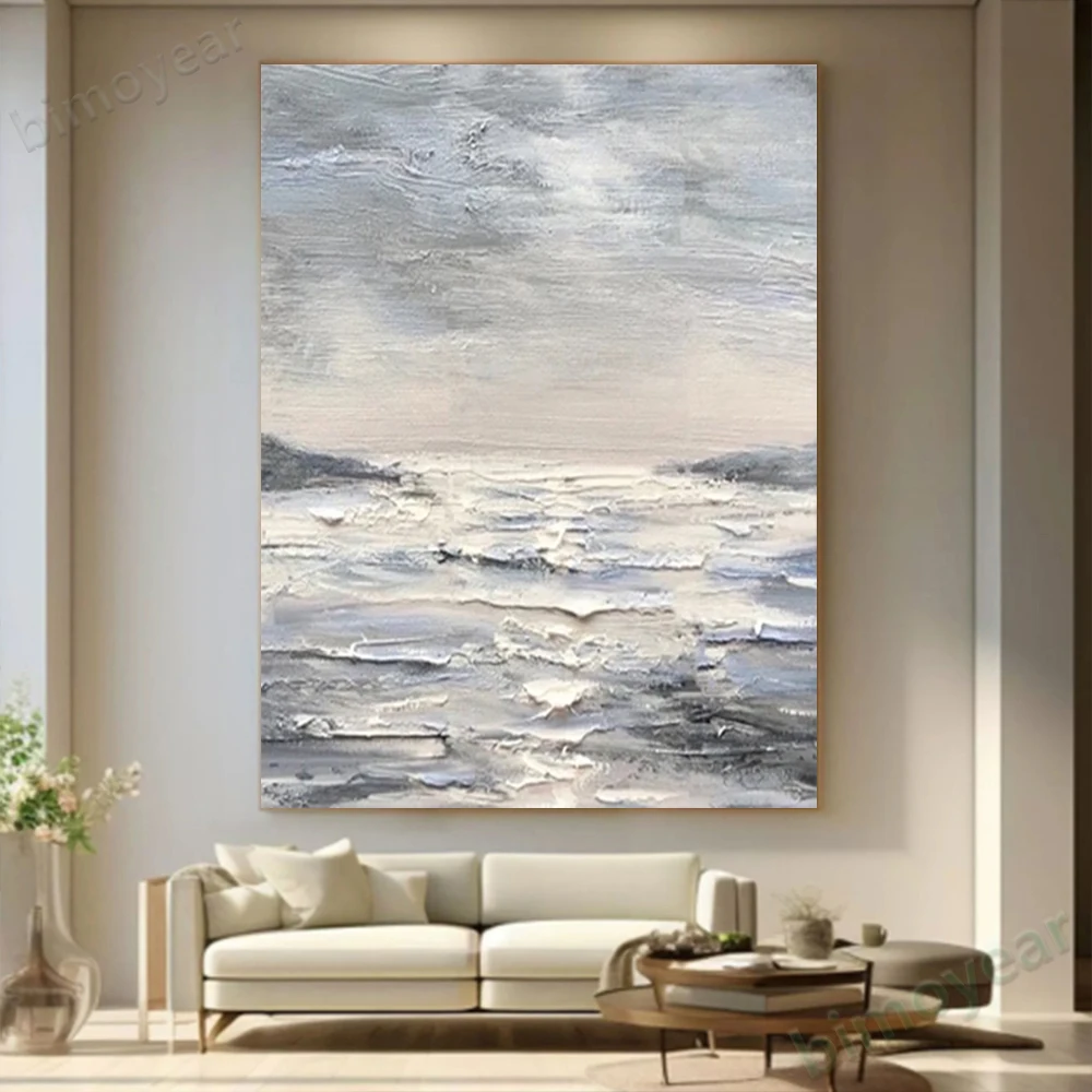 

100% hand drawn seawater abstract oil painting original wall painting home living room decoration paint interior aesthetics