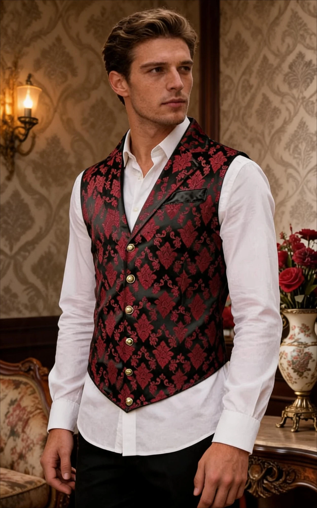 Victorian Men'S Formal Wear - Męska kamizelka w stylu retro, wiktoriańskim,