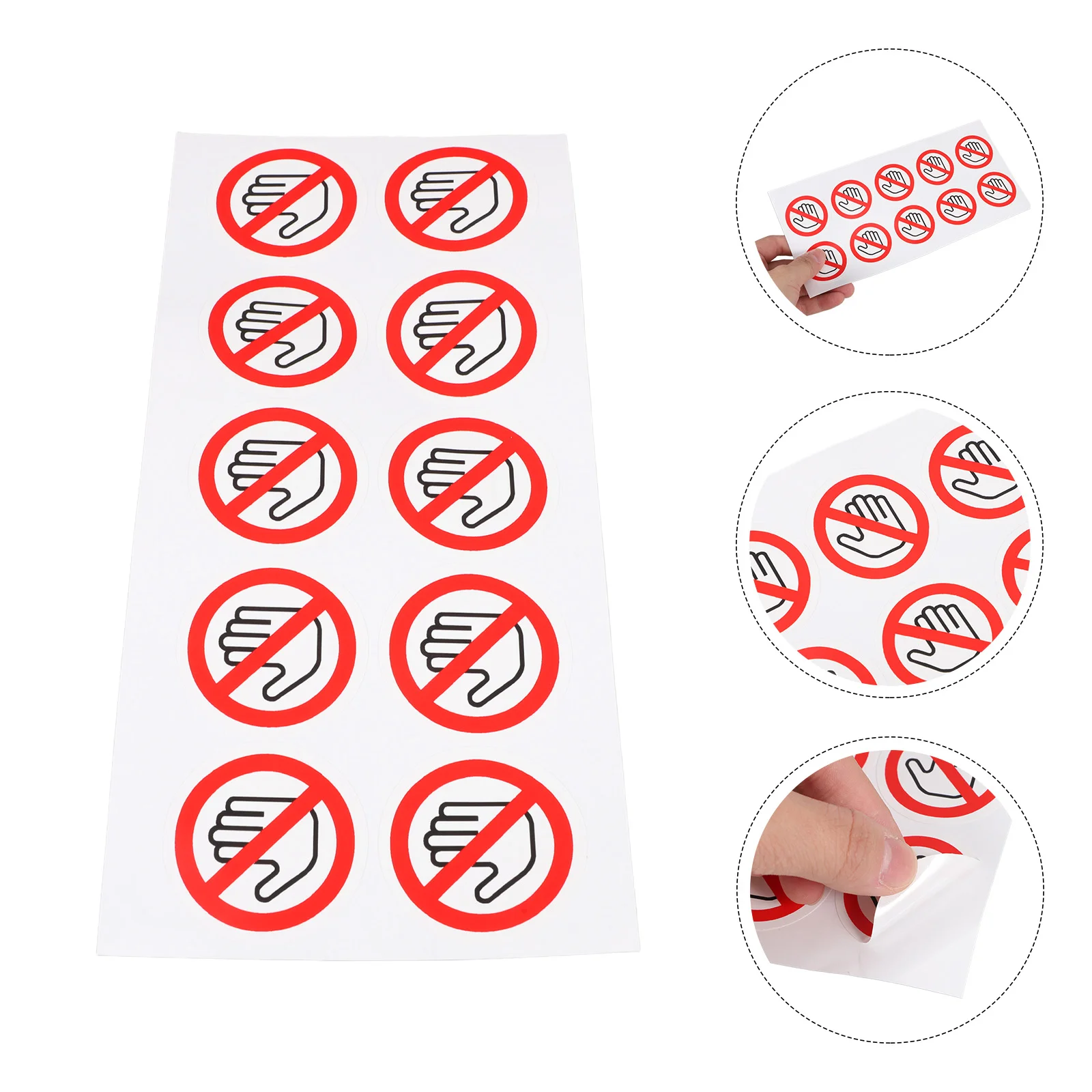 10 Pcs 40mm Round Warning Labels for Mechanical Instruments High Adhesive Waterproof Safety Stickers Do Not