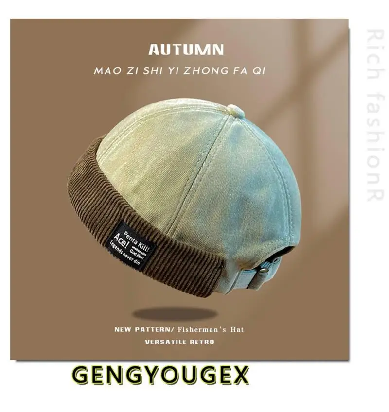 Y2K Vintage Beanie Mütze ohne Visier Docker Brimless Hüte Retro Dome Cord für Männer Frauen Hip Hop Streetwear Winter Herbst Cap – Detail 11
