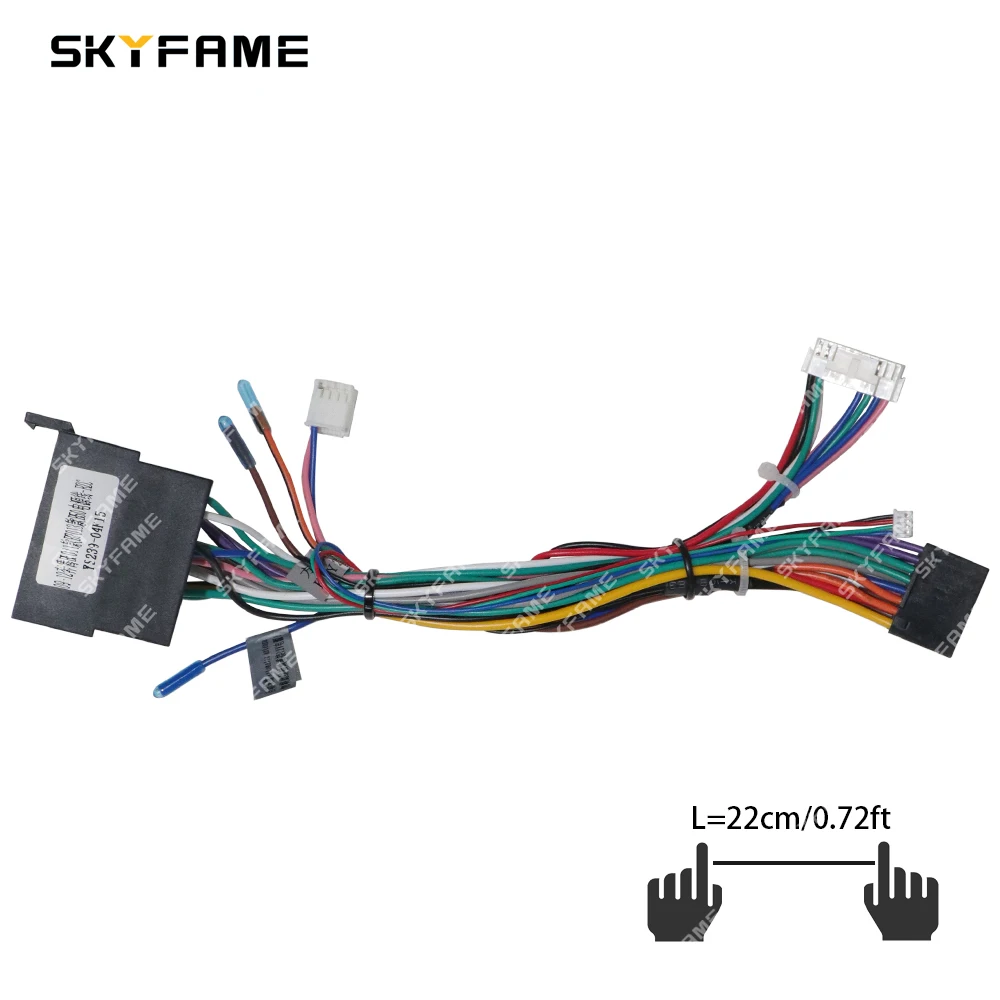 SKYFAME Car 16pin Wiring Harness Adapter Canbus Box Decoder Android Radio Power Cable For Faw Bestune B70