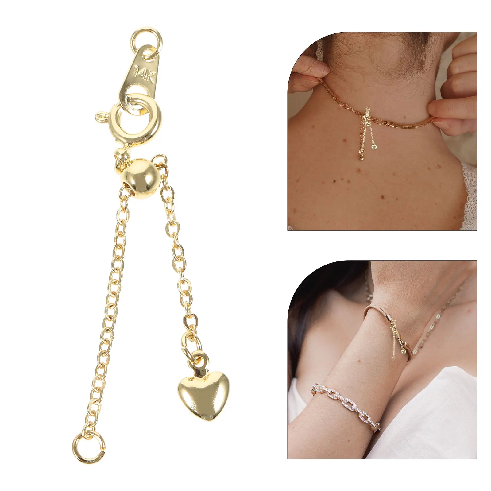 

2Pcs Lobster Clasp Extension Chains Adjustable Necklace Bracelet Anklet Extenders for Jewelry Making Chain Extenders Crimps Kit