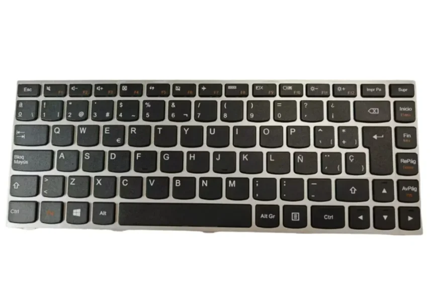 Teclado em Espanhol Prata para Lenovo G40-30 G40-45 G40-70 G40-80 Z40 z40-70A Z40-75 z40-80 Flex2-14a Flex 2 14 300-14IBR 300-14ISK
