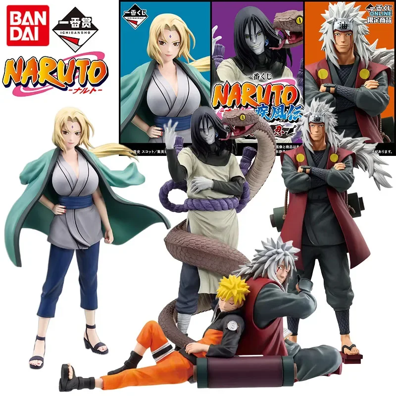 Bandai Genuine Ichiban NARUTO Anime Figure Jiraiya Orochimaru Tsunade Action Toys Boys Girls Christmas Gift Collectible Model