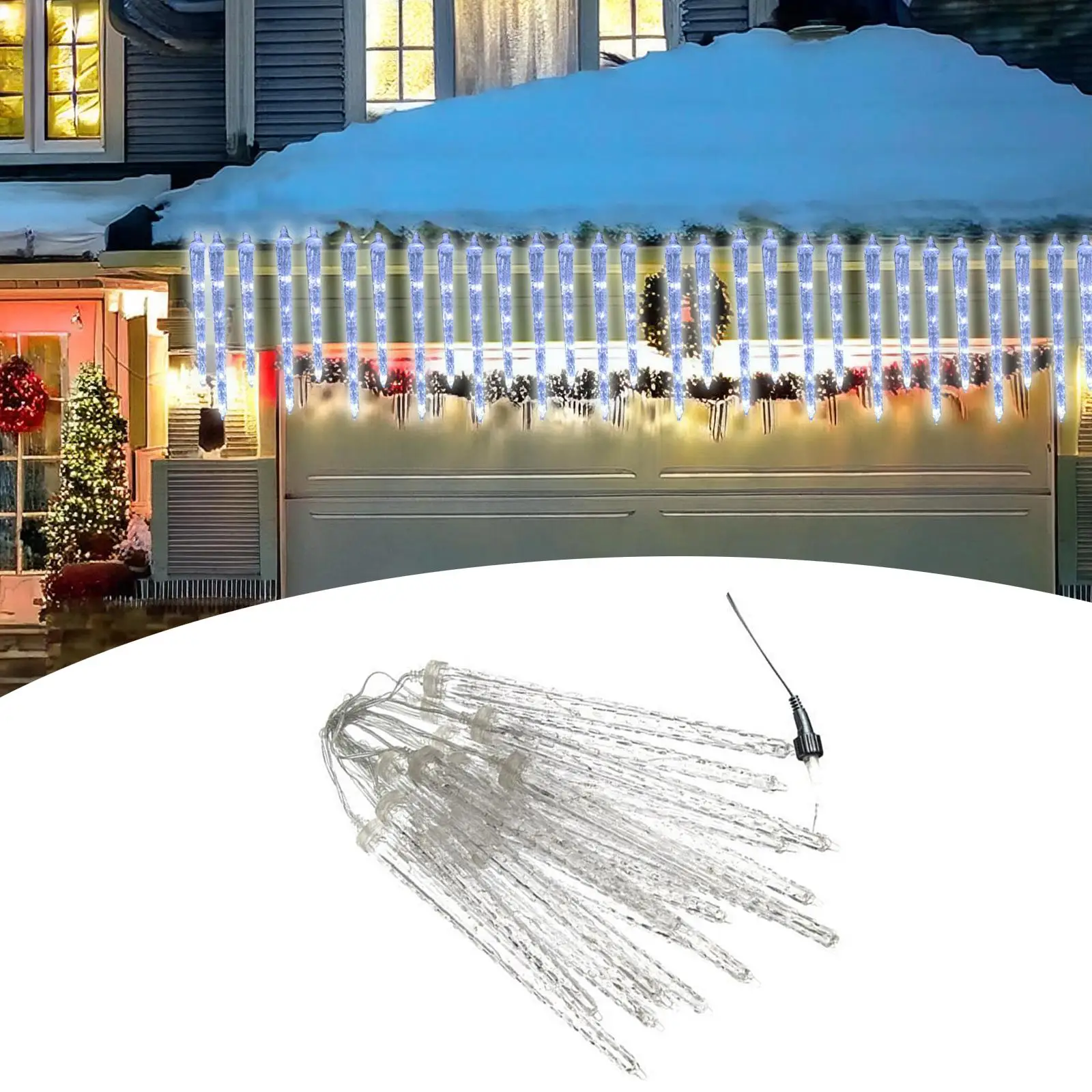 Hanging Icicle Christmas Lights Sturdy Outdoor Lights for Patio Eave Outside