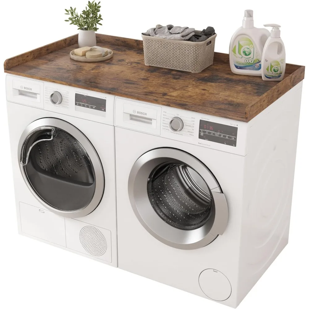 

Washer Dryer Countertop,Laundry Countertop with Edge Rails,Laundry Machine Topper for Laundry Room Organization and Storage