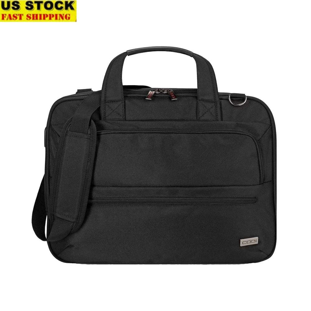 

Executive Briefcase with Unbreakable Zipper USB Charging Port Padded Compartments Adjustable Shoulder Straps Trolley Strap
