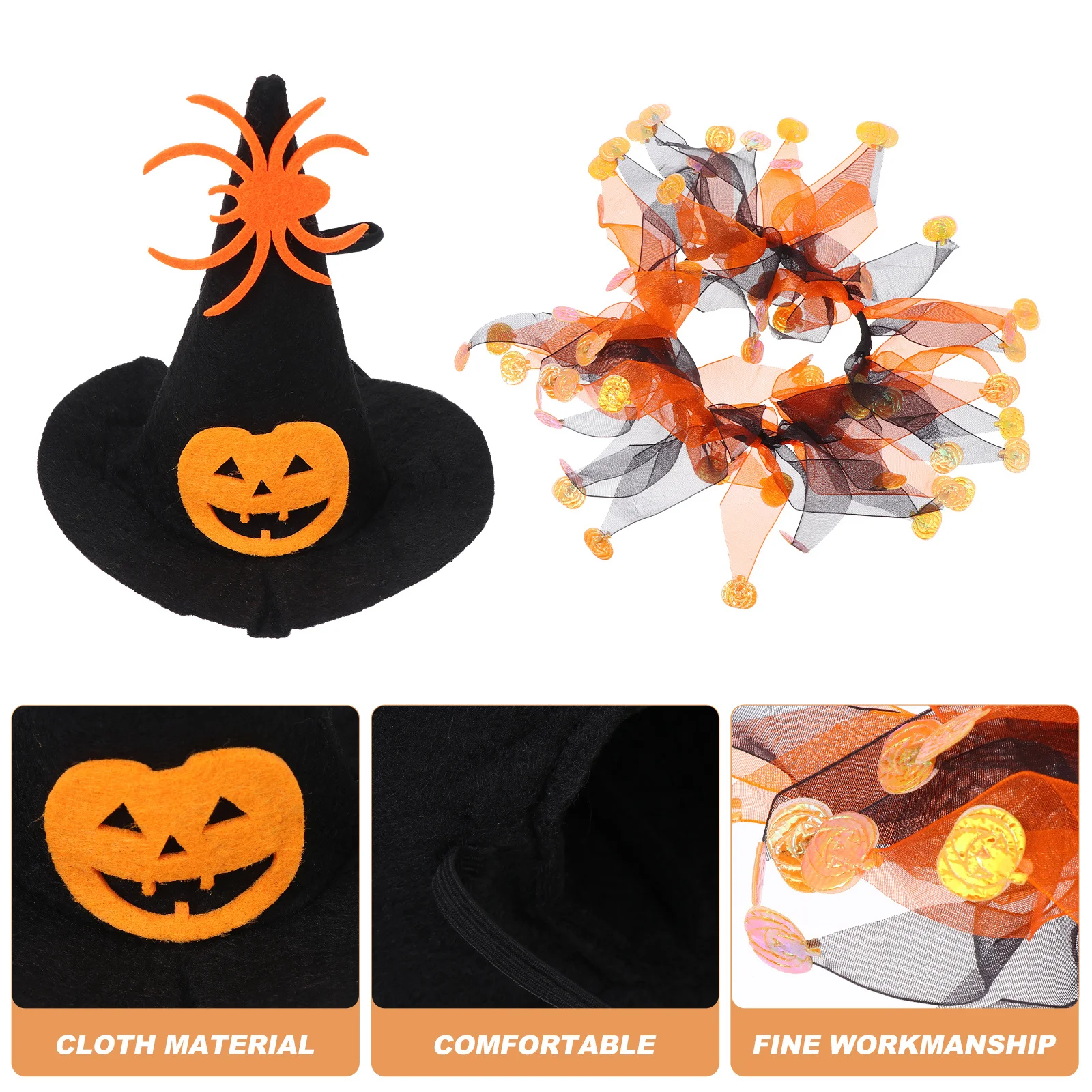 1 مجموعة هالوين القط قبعة و منديل الكرتون نمط قابل للتعديل لينة القطن الحيوانات الأليفة وشاح حزب حلي لوازم الحيوانات الأليفة الزخرفية