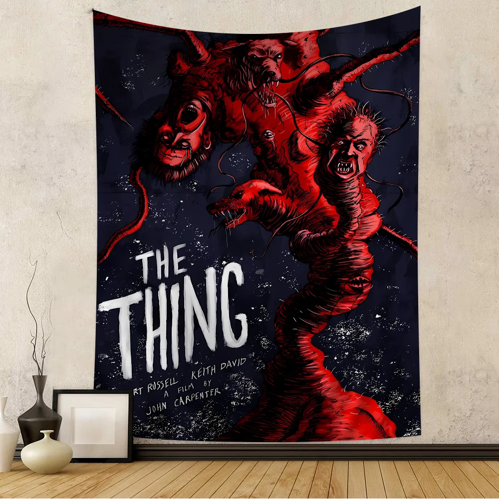 Movie The Thing Anime Tapestry Hippie Flower Wall Carpets Dorm Decor Wall Hanging Home Decor