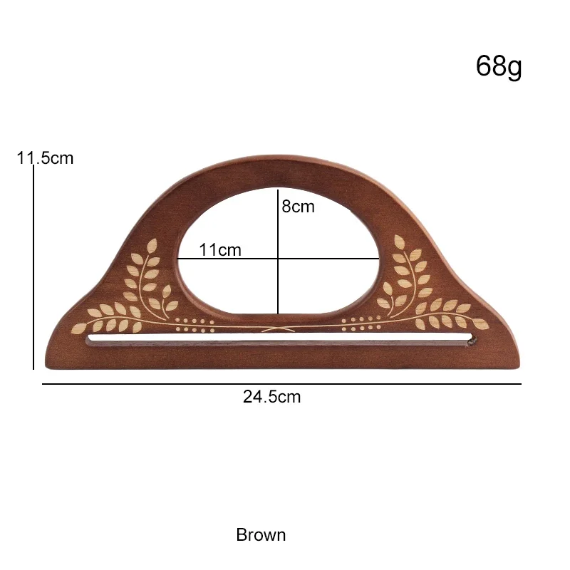 Asas de madera maciza talladas para bolsos hechos a mano, colgador de bolsos, monedero cortado con láser, mango de madera para hacer bolsos, accesorios