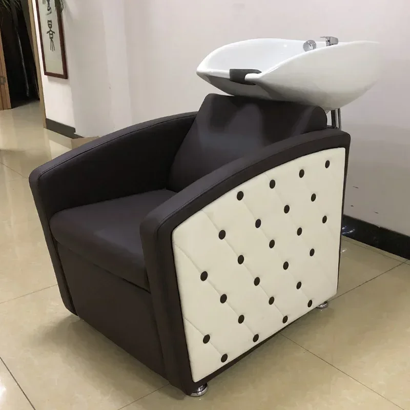 

Lying Half Shampoo Chair Flushing Bed Massage Couch Ceramic Basin Head Massage