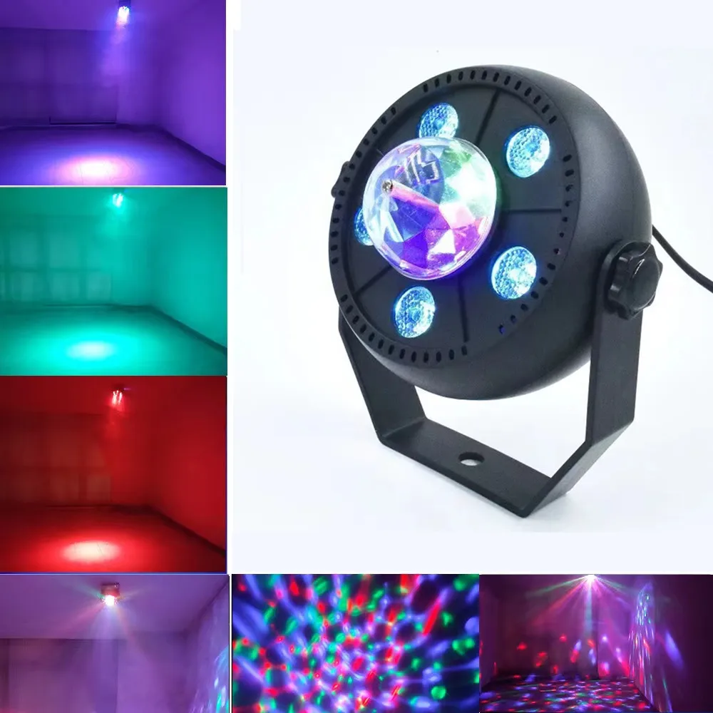 LED Par Disco Ball Light, 2 em 1, 6x3W, RGBW, DMX Controller, Effect Light, Club, Bar, Wedding Show, Decoração