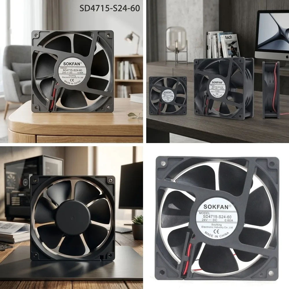 

For SOKFAN SD4715-S24-60 12038 24V 0.60A 12CM 2-wire high airflow cooling fan