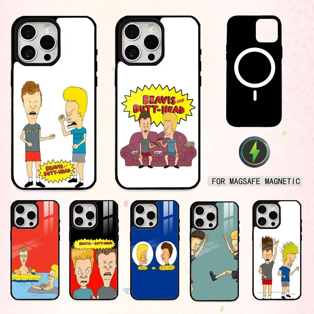 

Cartoon B-Beavis and B-Butt-head Phone Case For iPhone17,16,15,14,13,12,11 Plus,Pro Max Magnetic For Magsafe Wireless Charging