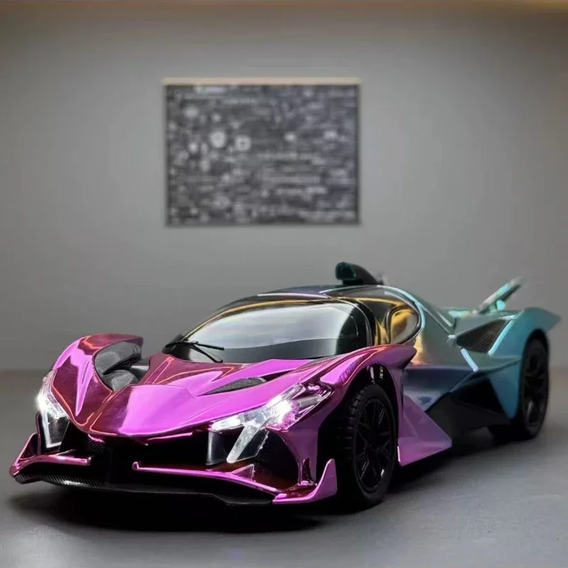 

1:24 Apollo EVO с гальваническим покрытием, имитация звука и света, интерьерный сплав, спортивный автомобиль, элитный коллекционный подарок