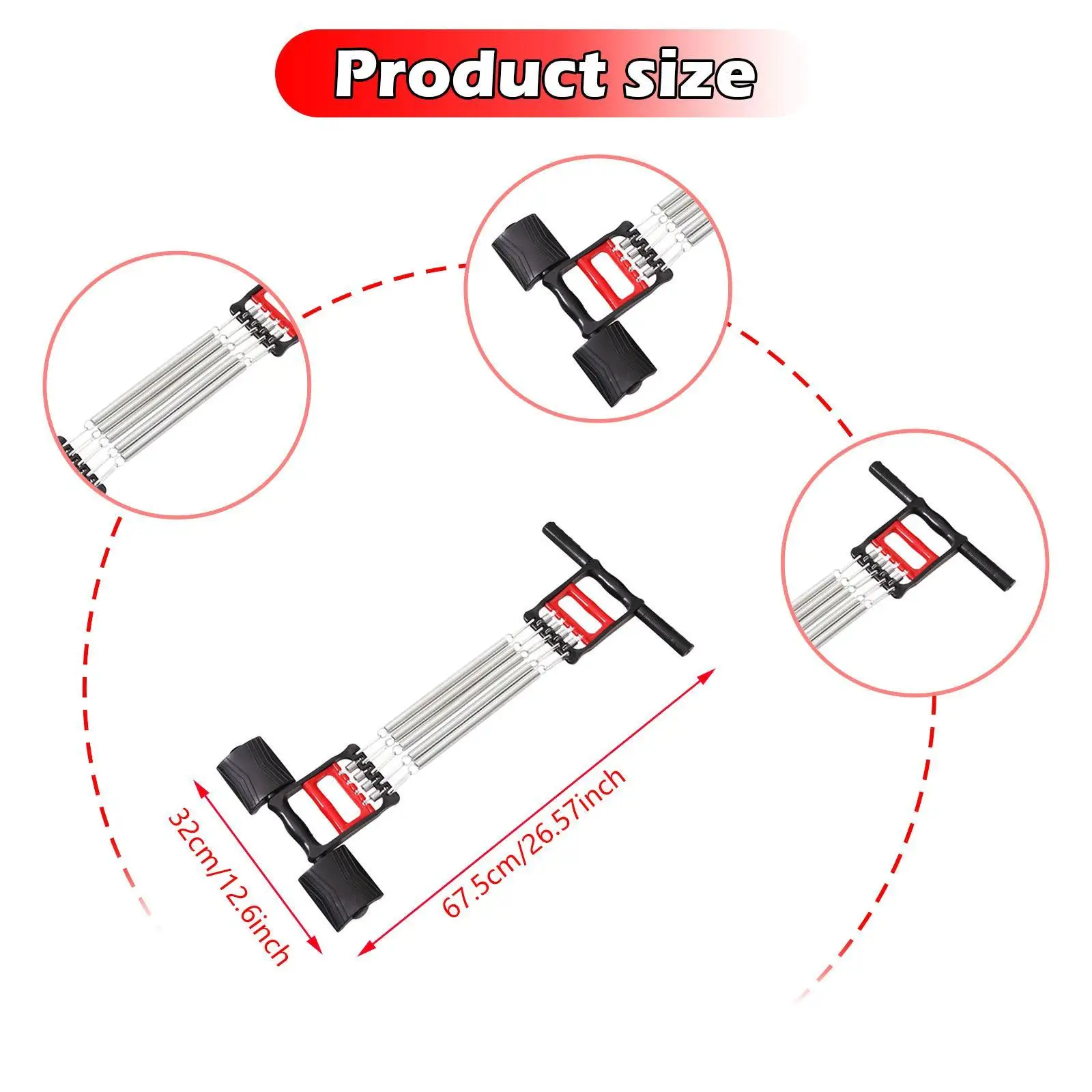 Spring Chest Expander Ergonomic Handle Pull Up Bar Strength Training Tool for Yoga Fitness Chest Exercises Equipment
