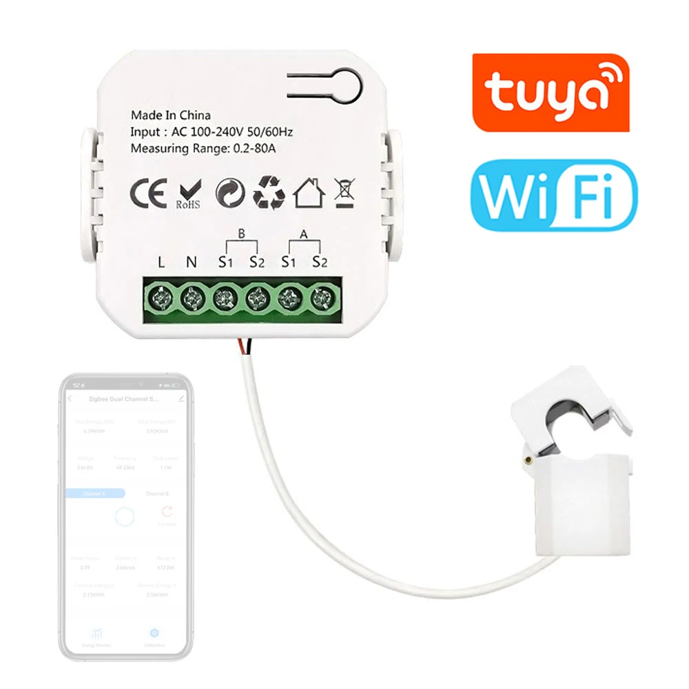 

Умный счетчик энергии Tuya Wi-Fi для солнечных фотоэлектрических систем: двунаправленный мониторинг производства и потребления энергии, приложение для мобильных устройств