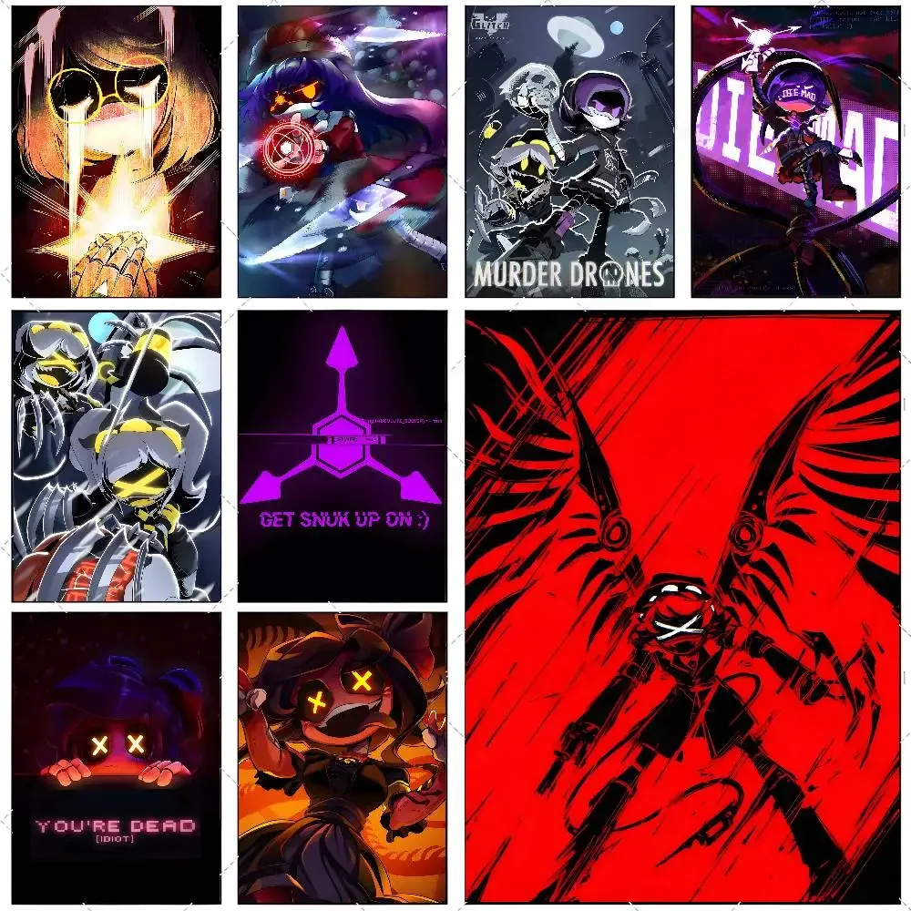 1PC Anime Murder Drones Poster High-definition Art Sticker Self Adhesive Waterproof Home Decoration For Living Rooms Bedrooms