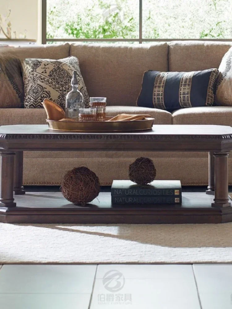 

American Coffee Table Simple Solid Wood Negotiation Small Apartment Living Room Rectangular