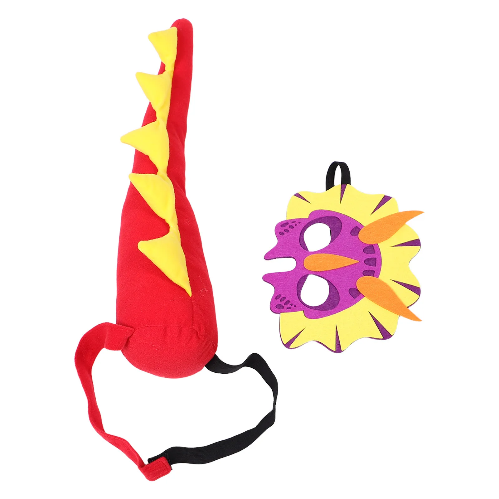 1Set Dinosaur Tail Mask Set Realistic Costume Birthday Party Role Events Creative Dress Up