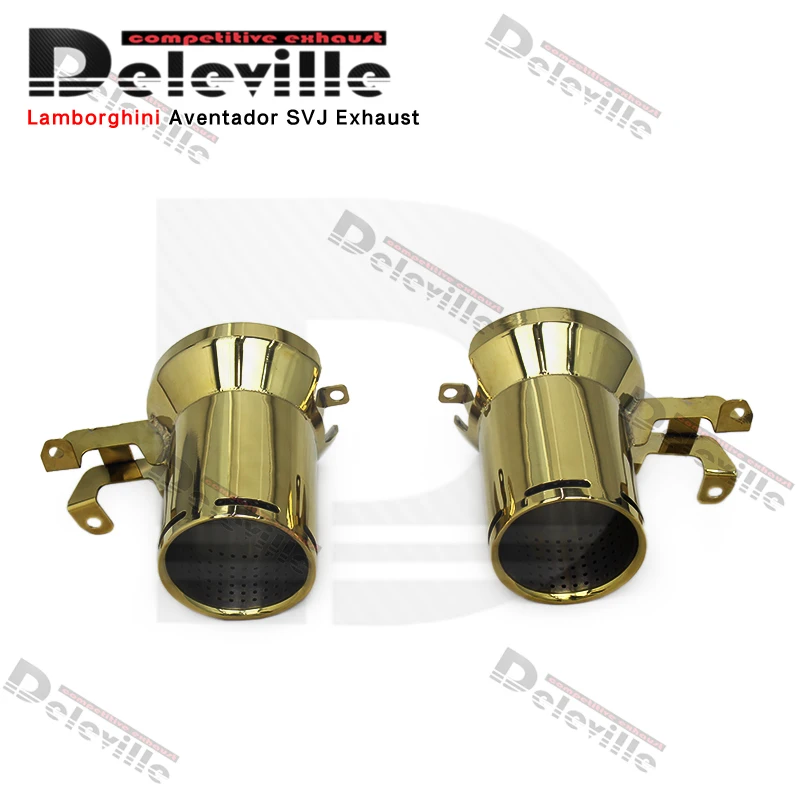 Auto Exhaust Tips Plating Gold Exhaust Nozzle For Lamborghini Aventador SVJ Stainless Steel Tail Throat Automotive Accessories view 5