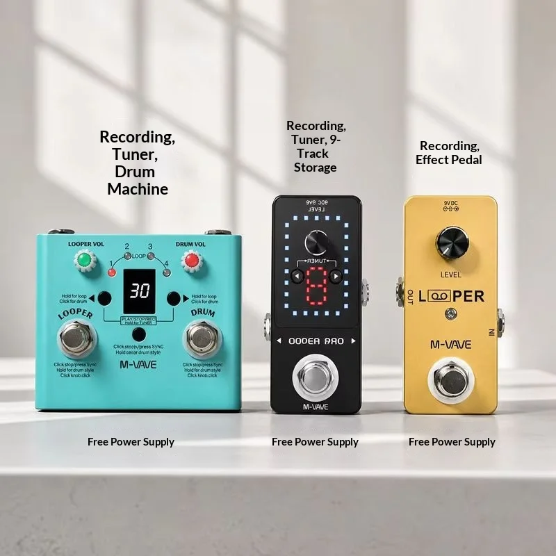 Hot M-Vave Lost Tempo Guitar Looper Pedal Drum Machine Tuner 4 Loops 11mins Recording Time Unlimited Overdub Guitar Effect Pedal